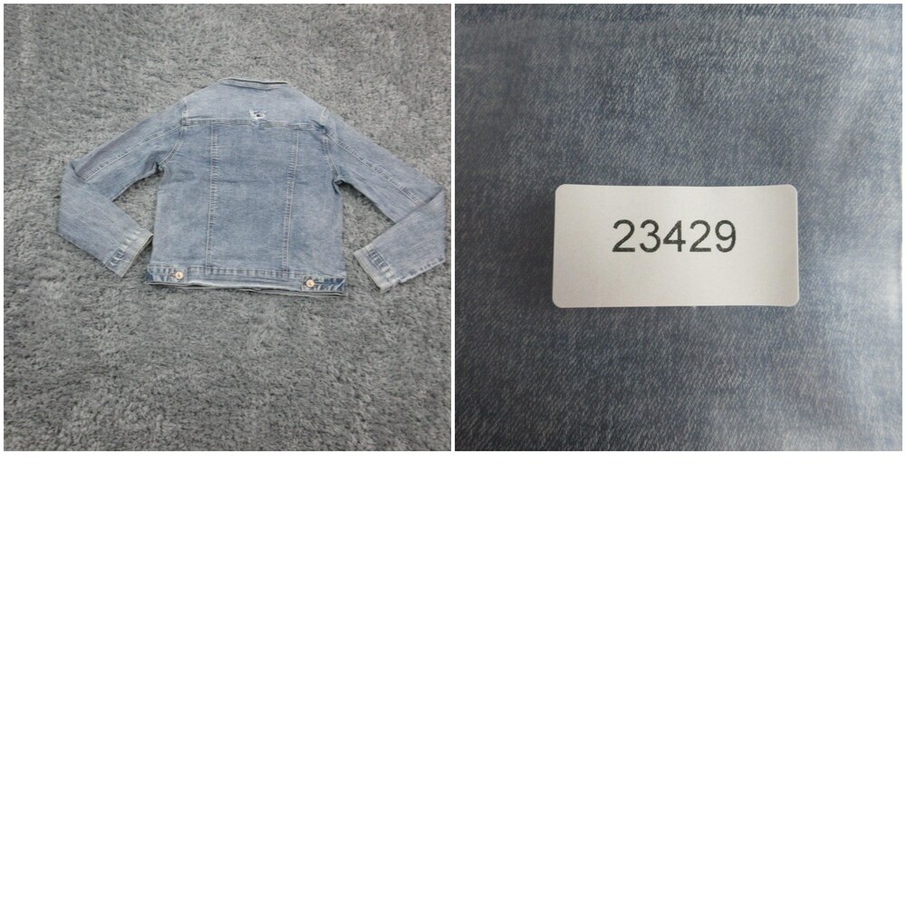 Legend Premium Denim Jacket Womens Small Light Wash Distressed NWT - Picture 16 of 16